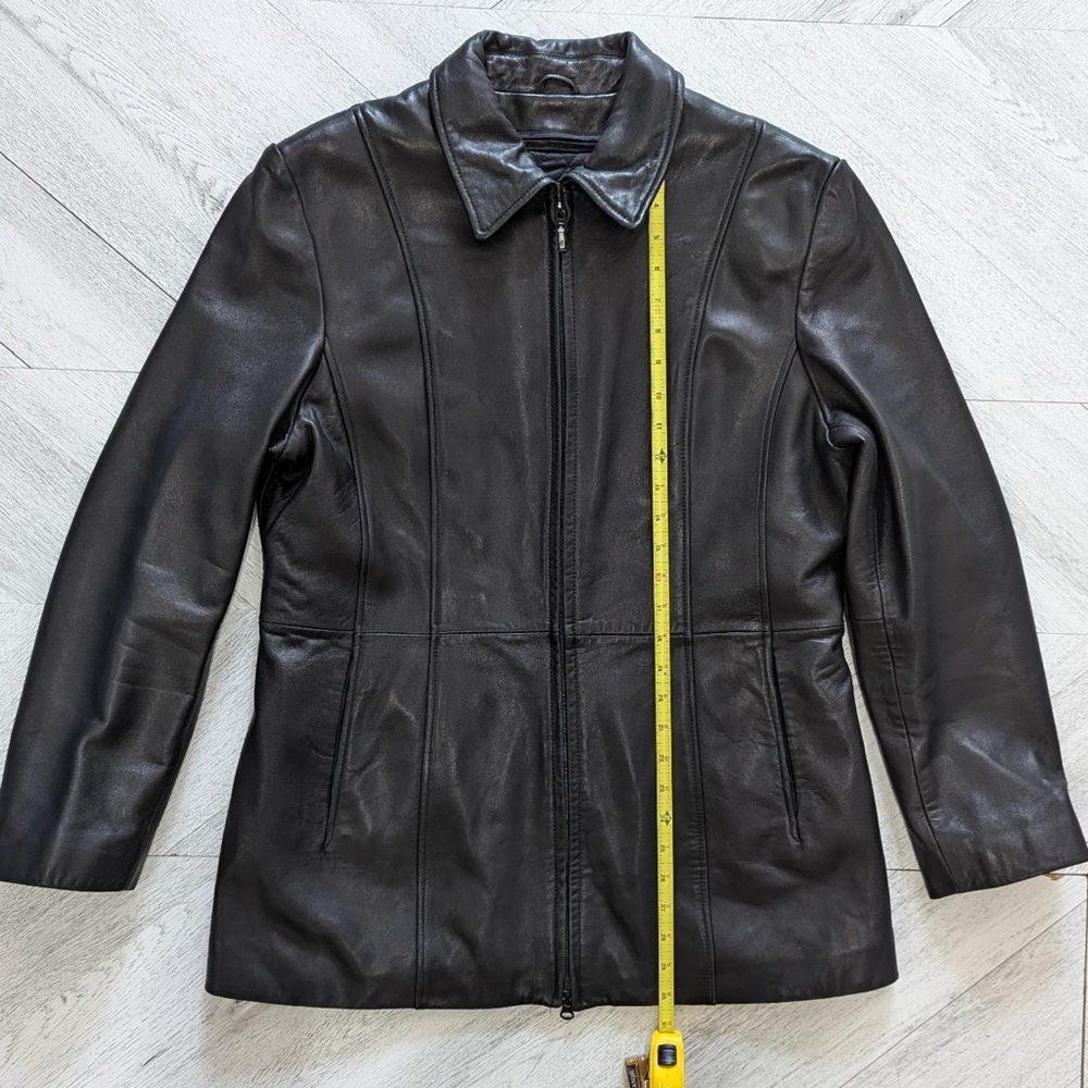 Black Danier Leather Jacket Size Large - Picture 7 of 8